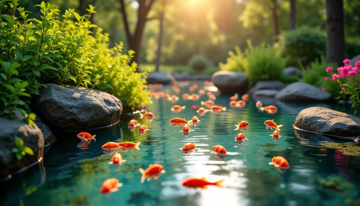 Guide pratique pour concevoir un bassin naturel vibrant de poissons et plantes aquatiques